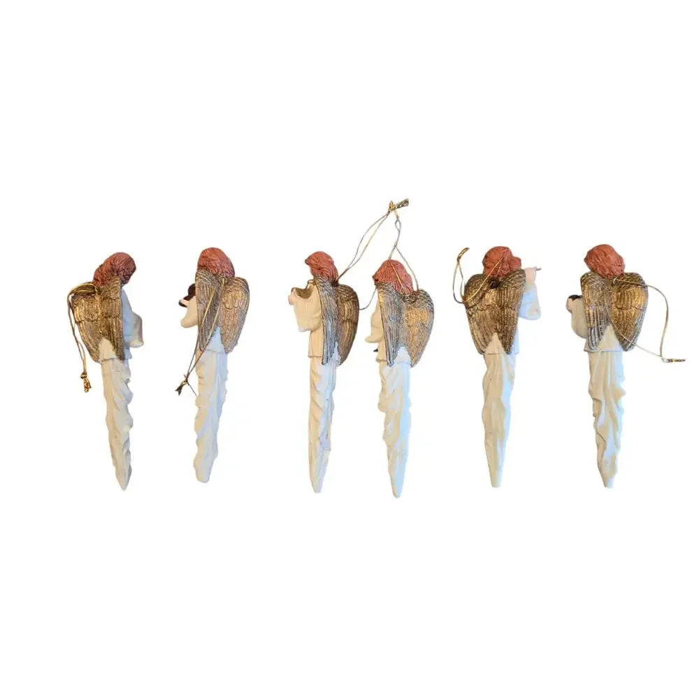 Vintage Musical Icicle Angels Christmas Ornaments Resin